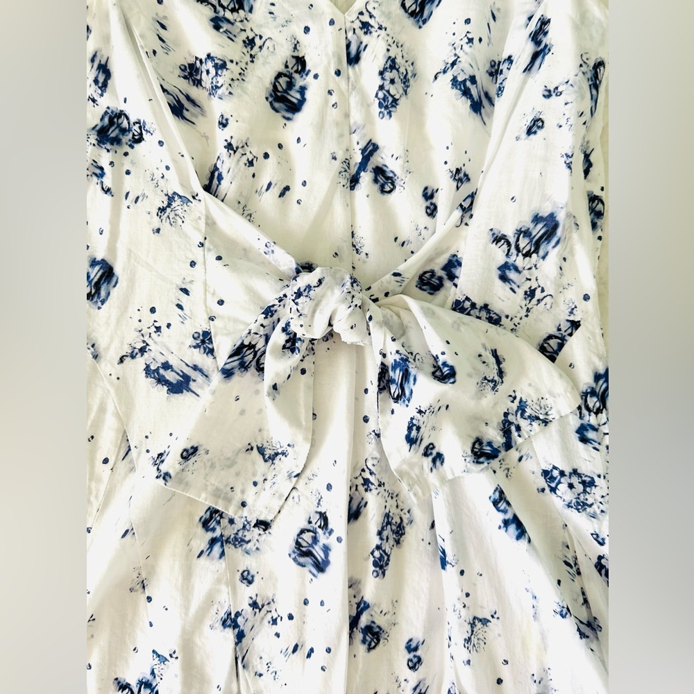 Rebecca Taylor Sleeveless V-neck Tie Waist Floral Mini Dress, Size 8 - Picture 4 of 6